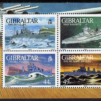 Gibraltar 1994 Warships of Second World War #2 perf m/sheet containing set of 4 unmounted mint, SG MS 724
