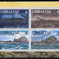 Gibraltar 1996 Warships of Second World War #4 perf m/sheet containing set of 4 unmounted mint, SG MS 779