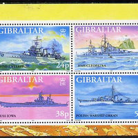 Gibraltar 1997 Warships of Second World War #5 perf m/sheet containing set of 4 unmounted mint, SG MS 809