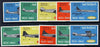 Match Box Labels - complete set of 10 Sabena Airlines, superb unused condition