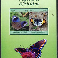 Chad 2015 African Butterflies #1 (green background) imperf sheetlet containing 2 values unmounted mint. Note this item is privately produced and is offered purely on its thematic appeal. .