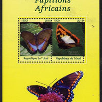 Chad 2015 African Butterflies #2 (yellow background) perf sheetlet containing 2 values unmounted mint. Note this item is privately produced and is offered purely on its thematic appeal. .