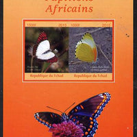 Chad 2015 African Butterflies #3 (orange background) perf sheetlet containing 2 values unmounted mint. Note this item is privately produced and is offered purely on its thematic appeal. .
