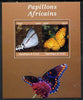 Chad 2015 African Butterflies #4 (brown background) imperf sheetlet containing 2 values unmounted mint. Note this item is privately produced and is offered purely on its thematic appeal. .