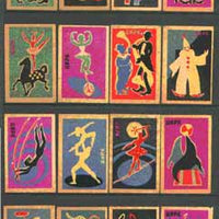Match Box Labels - complete set of 16 Circus, superb unused condition (Russian)