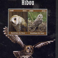 Chad 2015 Owls #1 perf sheetlet containing 2 values unmounted mint. Note this item is privately produced and is offered purely on its thematic appeal. .