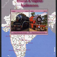 Chad 2015 Steam Locos of India perf sheetlet containing 2 values unmounted mint. Note this item is privately produced and is offered purely on its thematic appeal. .