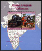 Chad 2015 Steam Locos of India perf sheetlet containing 2 values unmounted mint. Note this item is privately produced and is offered purely on its thematic appeal. .