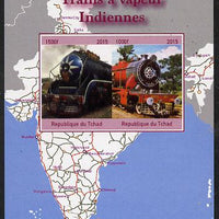 Chad 2015 Steam Locos of India imperf sheetlet containing 2 values unmounted mint. Note this item is privately produced and is offered purely on its thematic appeal. .
