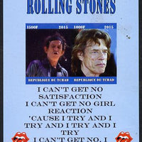 Chad 2015 The Rolling Stones #1 imperf sheetlet containing 2 values unmounted mint. Note this item is privately produced and is offered purely on its thematic appeal. .