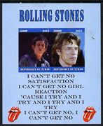 Chad 2015 The Rolling Stones #1 imperf sheetlet containing 2 values unmounted mint. Note this item is privately produced and is offered purely on its thematic appeal. .