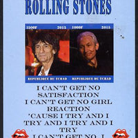 Chad 2015 The Rolling Stones #2 imperf sheetlet containing 2 values unmounted mint. Note this item is privately produced and is offered purely on its thematic appeal. .