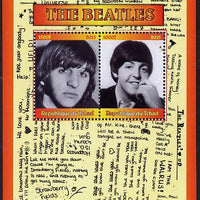 Chad 2015 The Beatles #1 perf sheetlet containing 2 values unmounted mint. Note this item is privately produced and is offered purely on its thematic appeal. .