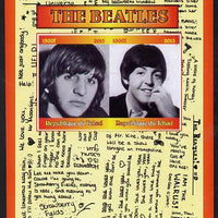 Chad 2015 The Beatles #1 imperf sheetlet containing 2 values unmounted mint. Note this item is privately produced and is offered purely on its thematic appeal. .