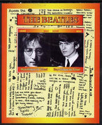 Chad 2015 The Beatles #2 imperf sheetlet containing 2 values unmounted mint. Note this item is privately produced and is offered purely on its thematic appeal. .