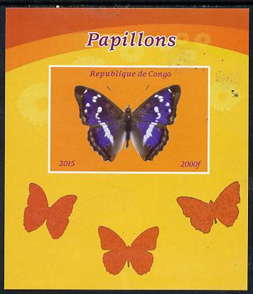 Congo 2015 Butterflies #2 imperf deluxe sheet unmounted mint. Note this item is privately produced and is offered purely on its thematic appeal