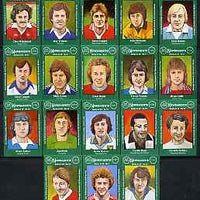 Match Box Labels - complete set of 18 Footballers, superb unused condition (Jay Dee Series)