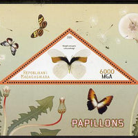 Madagascar 2015 Butterflies #1 perf deluxe sheet containing one triangular value unmounted mint