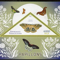 Madagascar 2015 Butterflies #3 perf deluxe sheet containing one triangular value unmounted mint