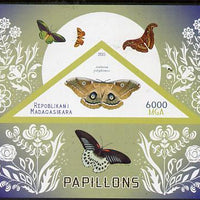 Madagascar 2015 Butterflies #3 imperf deluxe sheet containing one triangular value unmounted mint