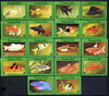 Match Box Labels - complete set of 18 Tropical Fish, superb unused condition (Cornish Match Co)