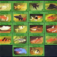 Match Box Labels - complete set of 18 Tropical Fish, superb unused condition (Cornish Match Co)
