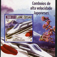 Guinea - Bissau 2015 Japanese High Speed Trains #1 imperf deluxe sheet unmounted mint. Note this item is privately produced and is offered purely on its thematic appeal