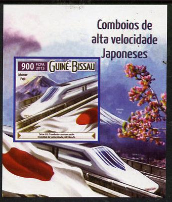 Guinea - Bissau 2015 Japanese High Speed Trains #1 imperf deluxe sheet unmounted mint. Note this item is privately produced and is offered purely on its thematic appeal