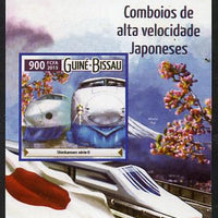 Guinea - Bissau 2015 Japanese High Speed Trains #4 imperf deluxe sheet unmounted mint. Note this item is privately produced and is offered purely on its thematic appeal