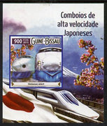 Guinea - Bissau 2015 Japanese High Speed Trains #4 imperf deluxe sheet unmounted mint. Note this item is privately produced and is offered purely on its thematic appeal