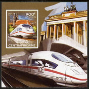 Central African Republic 2015 High Speed Trains #1 imperf deluxe sheet unmounted mint. Note this item is privately produced and is offered purely on its thematic appeal