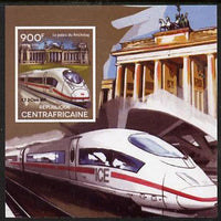 Central African Republic 2015 High Speed Trains #2 imperf deluxe sheet unmounted mint. Note this item is privately produced and is offered purely on its thematic appeal