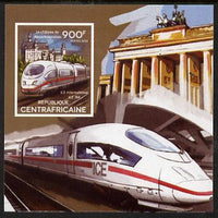 Central African Republic 2015 High Speed Trains #3 imperf deluxe sheet unmounted mint. Note this item is privately produced and is offered purely on its thematic appeal