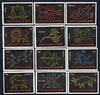 Match Box Labels - complete set of 12 Signs of the Zodiac, superb unused condition (German)