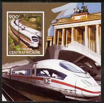 Central African Republic 2015 High Speed Trains #4 imperf deluxe sheet unmounted mint. Note this item is privately produced and is offered purely on its thematic appeal
