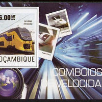 Mozambique 2015 High Speed Trains #2vimperf deluxe sheet unmounted mint. Note this item is privately produced and is offered purely on its thematic appeal