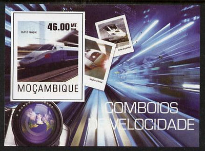 Mozambique 2015 High Speed Trains #3 imperf deluxe sheet unmounted mint. Note this item is privately produced and is offered purely on its thematic appeal