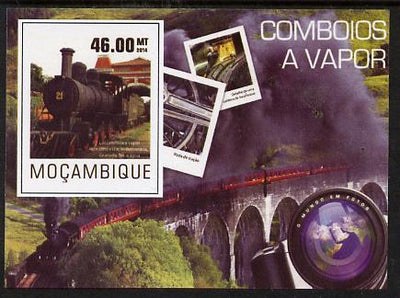 Mozambique 2015 Steam Trains #1 imperf deluxe sheet unmounted mint. Note this item is privately produced and is offered purely on its thematic appeal
