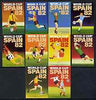 Match Box Labels - complete set of 10 World Cup Football 1982, superb unused condition (Cornish Match Co)