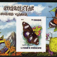 St Thomas & Prince Islands 2015 Butterflies #4 imperf deluxe m/sheet unmounted mint. Note this item is privately produced and is offered purely on its thematic appeal