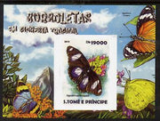 St Thomas & Prince Islands 2015 Butterflies #4 imperf deluxe m/sheet unmounted mint. Note this item is privately produced and is offered purely on its thematic appeal