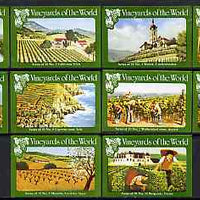 Match Box Labels - complete set of 10 Vineyards of the World, superb unused condition (Cornish Match Co)