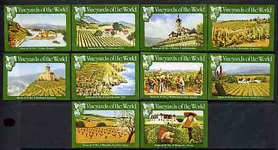 Match Box Labels - complete set of 10 Vineyards of the World, superb unused condition (Cornish Match Co)