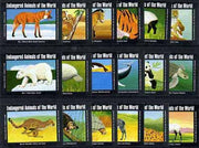 Match Box Labels - complete set of 18 Endangered Animals of the World, superb unused condition (Cornish Match Co)