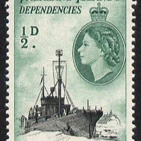 Falkland Islands Dependencies 1954-62 Ships 1/2d John Biscoe the scarce De La Rue printing unmounted mint, SG G26a