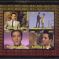 Chad 2015 Elvis Presley #4 imperf sheetlet containing 4 values unmounted mint. Note this item is privately produced and is offered purely on its thematic appeal. .