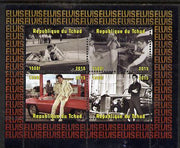Chad 2015 Elvis Presley #5 perf sheetlet containing 4 values unmounted mint. Note this item is privately produced and is offered purely on its thematic appeal. .