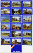 Match Box Labels - complete set of 18+1 Great British Castles, superb unused condition (John Menzies)