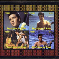 Chad 2015 Elvis Presley #7 imperf sheetlet containing 4 values unmounted mint. Note this item is privately produced and is offered purely on its thematic appeal. .