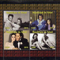 Chad 2015 Elvis Presley #8 perf sheetlet containing 4 values unmounted mint. Note this item is privately produced and is offered purely on its thematic appeal. .